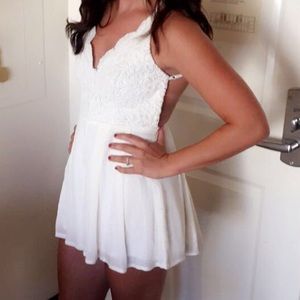 White backless romper